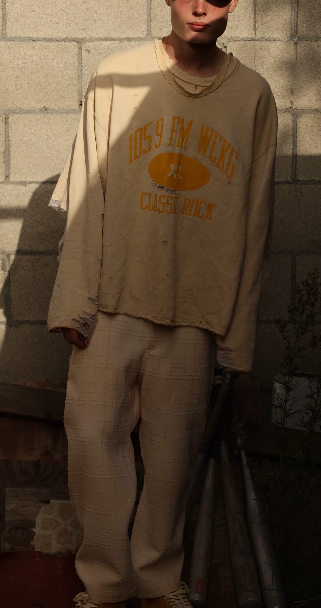 DONHER Dorveille Pants cut from 100+ year old vintage deadstock denim, 32x32 slightly cropped, made in Los Angeles