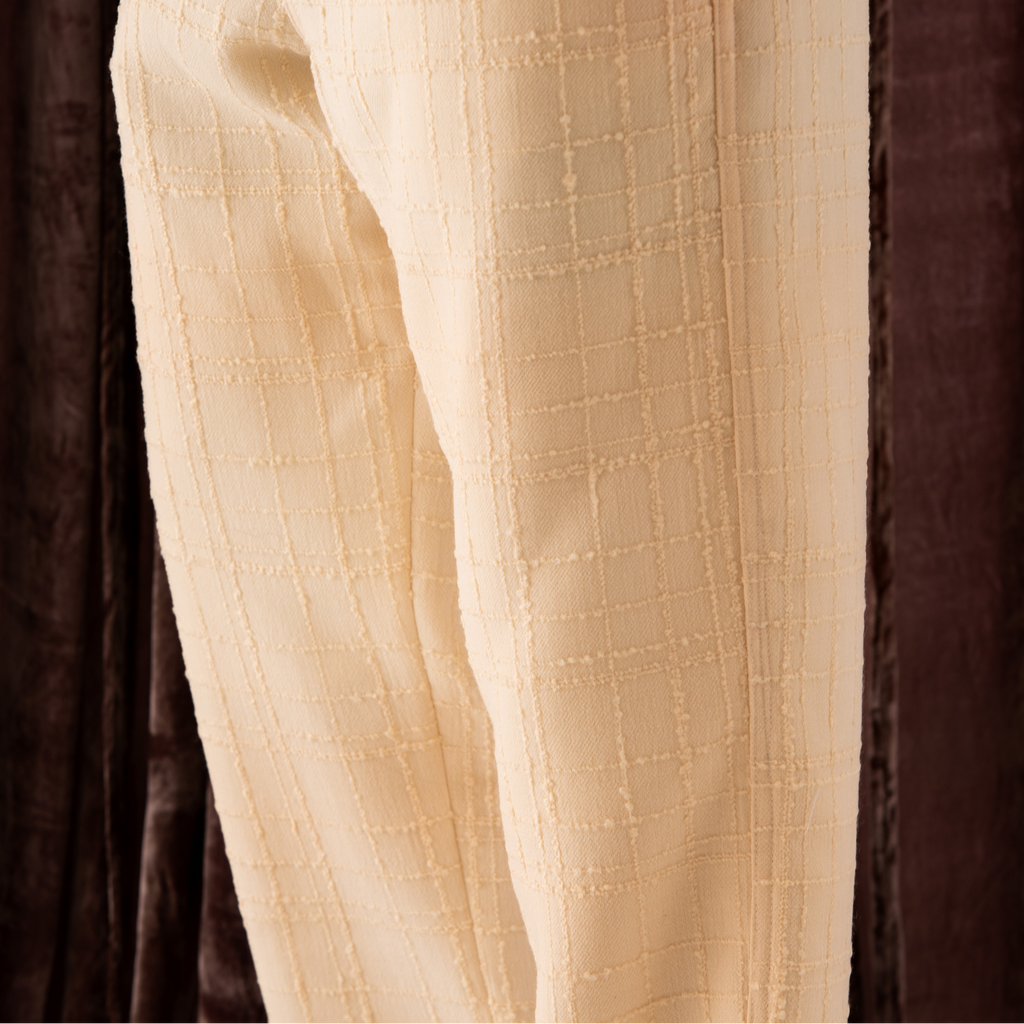 Dorveille Pants — fabric detail of century-old deadstock denim