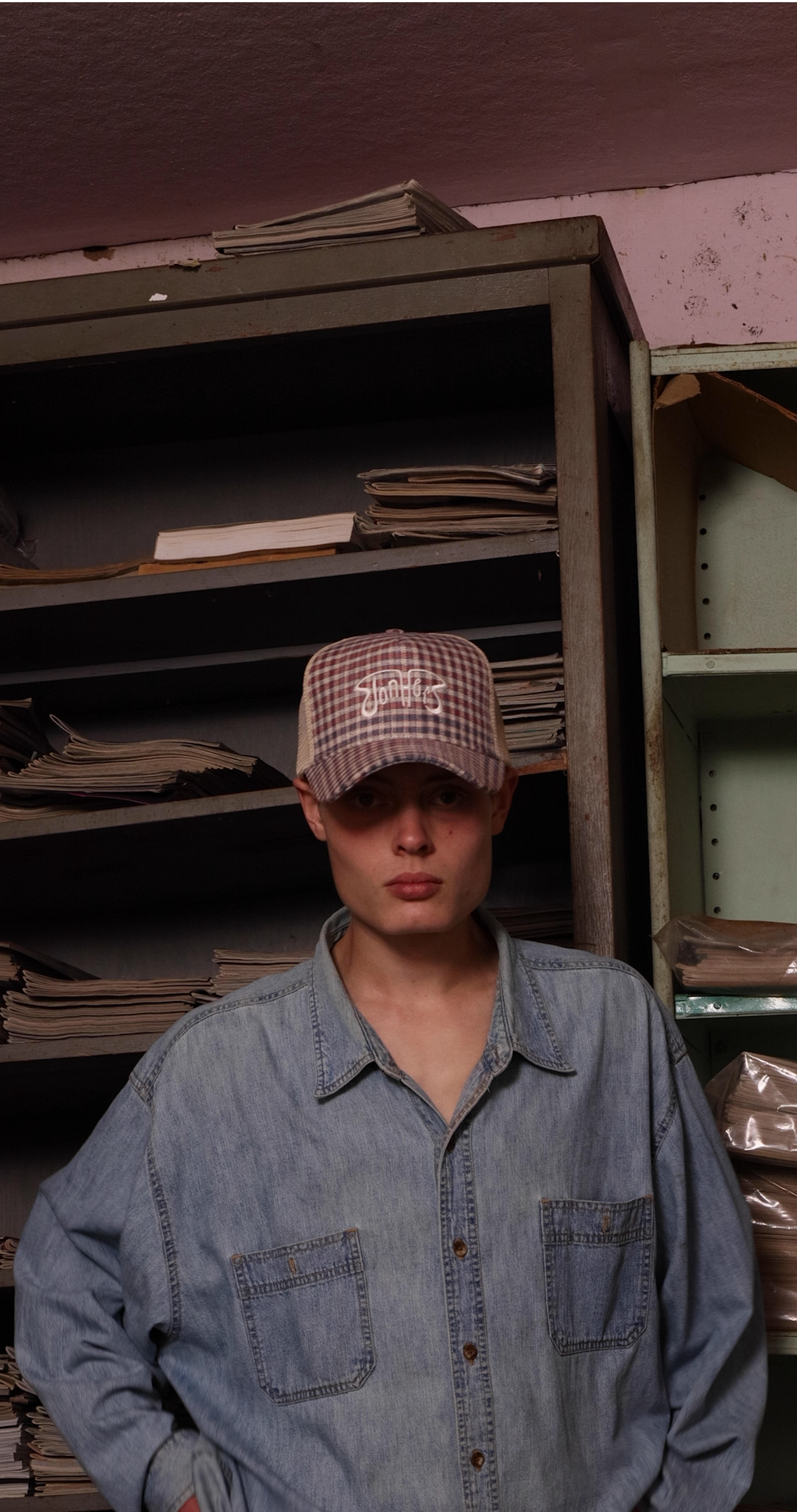 Americana Plaid Trucker Hat — alternate angle